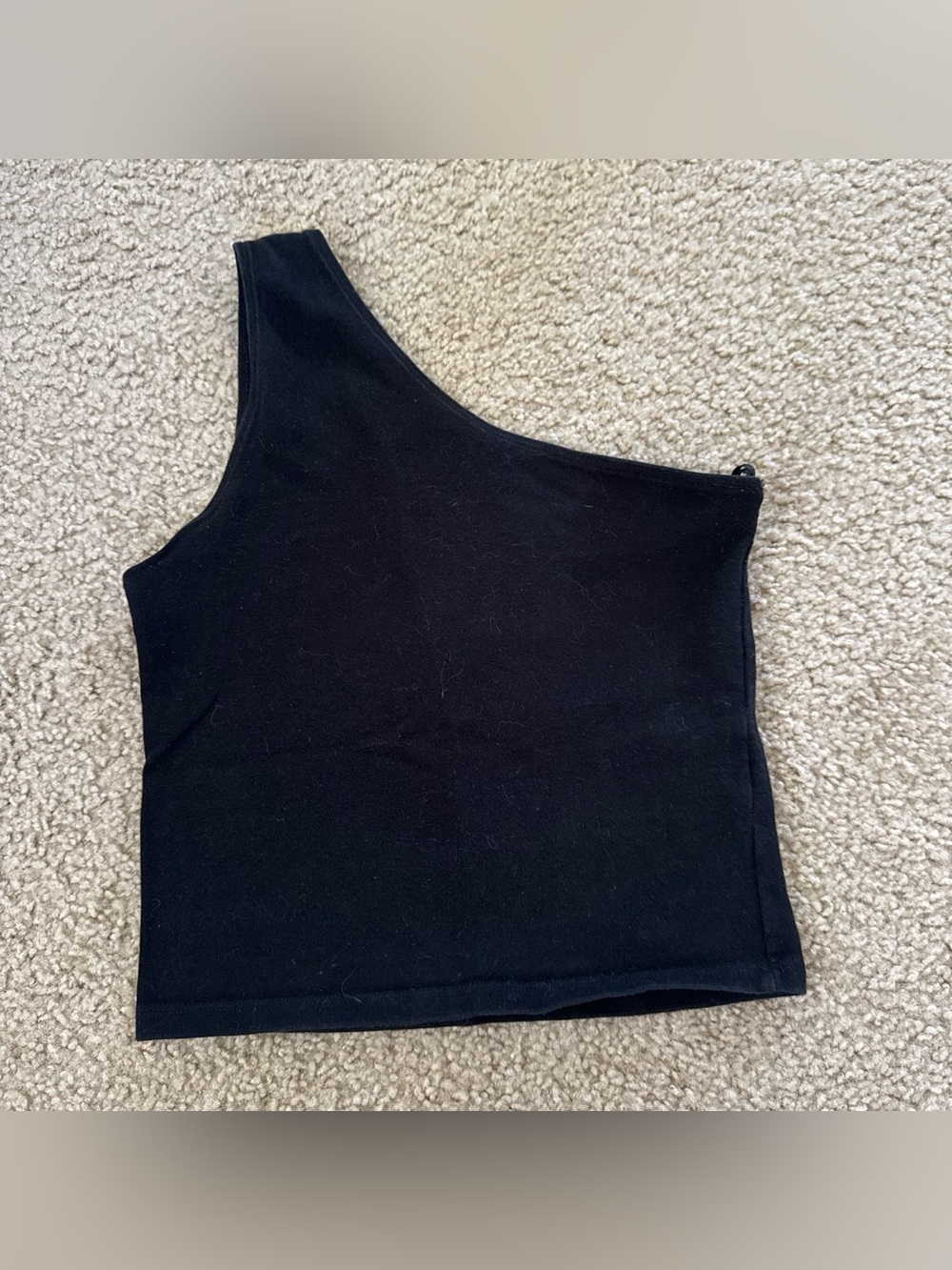Brandy Melville Asymmetric One-Shoulder Black Tank Top
